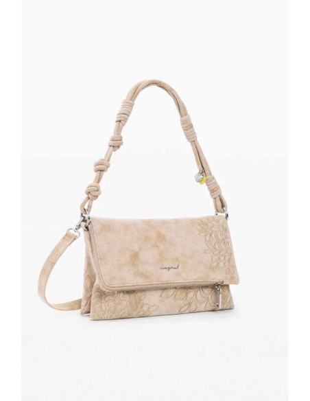 Bolso desigual mediano solapa bordados