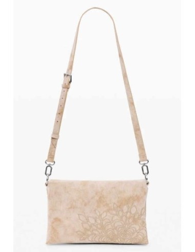 Bolso desigual mediano solapa bordados