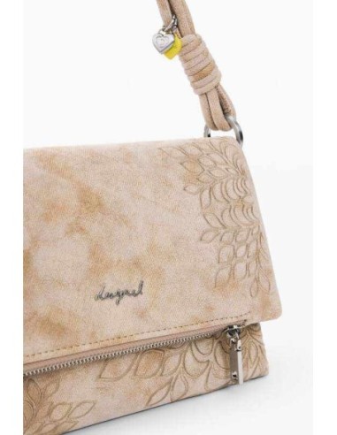 Bolso desigual mediano solapa bordados