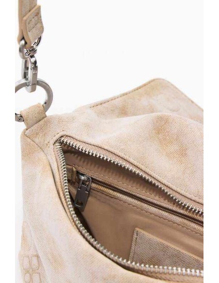 Bolso desigual mediano solapa bordados