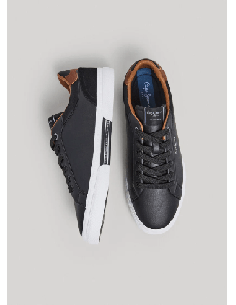 Zapatillas Pepe Jeans kenton court negras 2