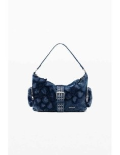 Bolso desigual mediano denim flor