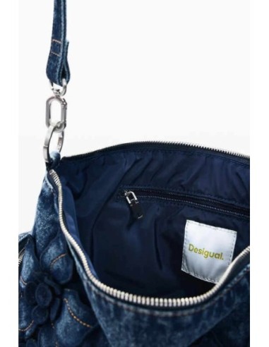 Bolso desigual mediano denim flor