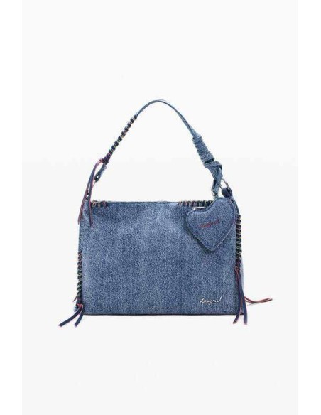 Bolso desigual grande denim corazón