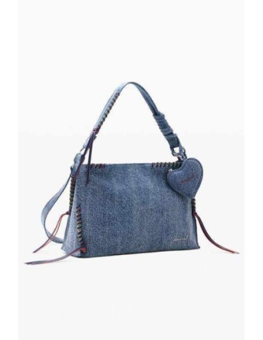 Bolso desigual grande denim corazón