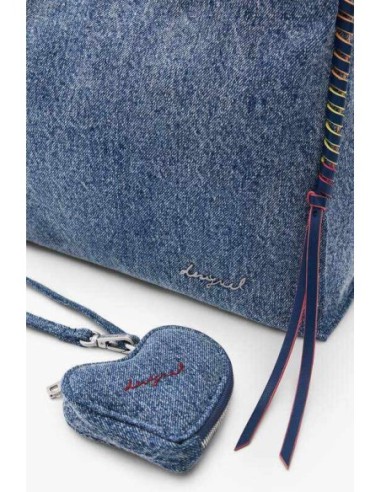 Bolso desigual grande denim corazón