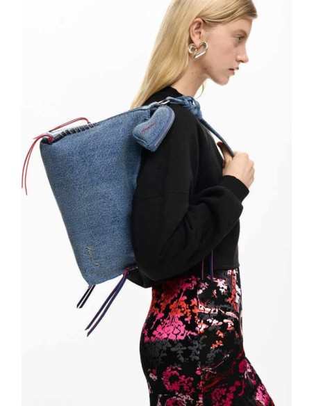 Bolso desigual grande denim corazón