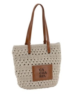 Bolso Shopper cacharel crochet cuero