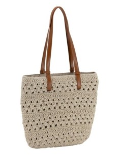 Bolso Shopper cacharel crochet cuero 2