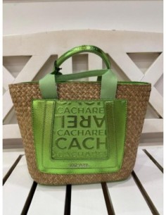 Bolso de mano Cacharel rafia Verde