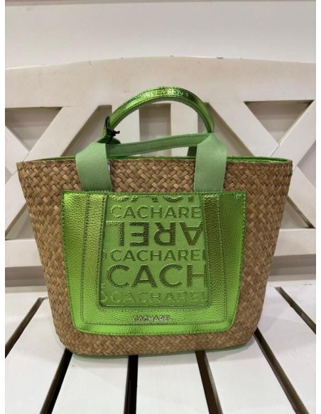 Bolso de mano Cacharel rafia Verde