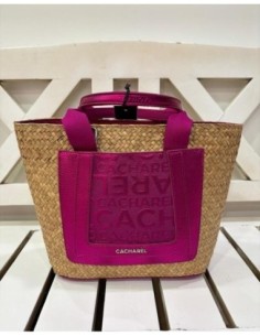 Bolso de mano Cacharel rafia fucsia