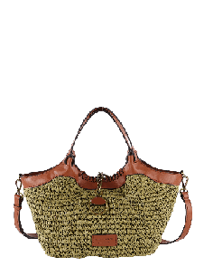 Shopper rafia trenzada verde