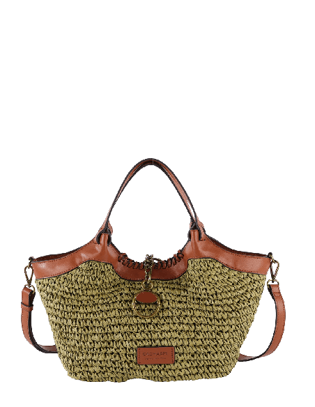 Shopper rafia trenzada verde