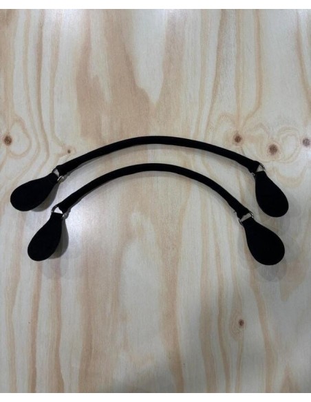 Asa corta tubular modular  O bag negra nobuck