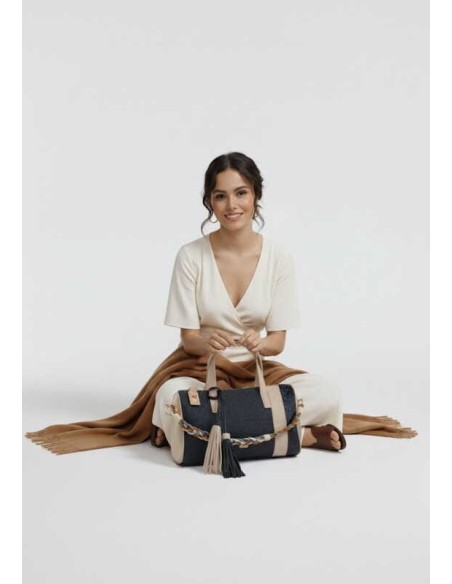 Bolso Bowling tricolor Noco Azul