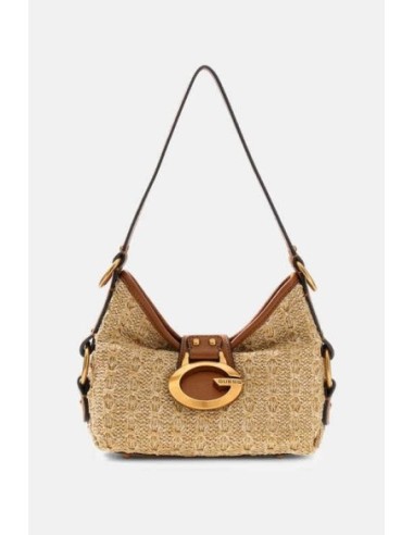 Bolso al hombro Guess Camden pequeño marrón claro