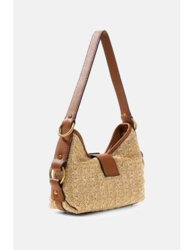 Bolso al hombro Guess Camden pequeño marrón claro