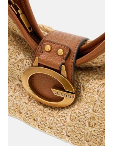 Bolso al hombro Guess Camden pequeño marrón claro