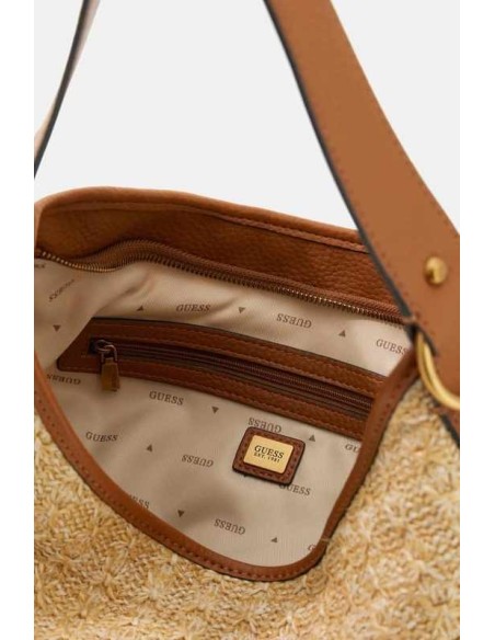 Bolso al hombro Guess Camden marrón Claro