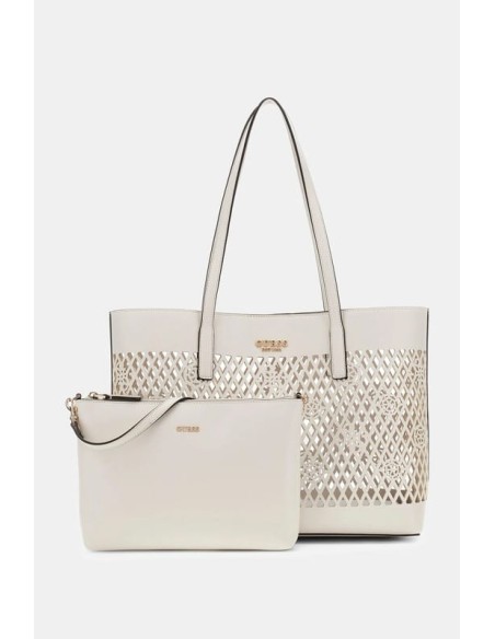 Bolso Guess Letty Shopper Crema