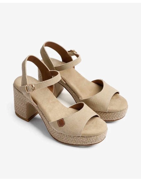 Sandalia Daira Serraje Beige Popa