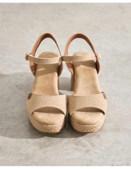 Sandalia Daira Serraje Beige Popa
