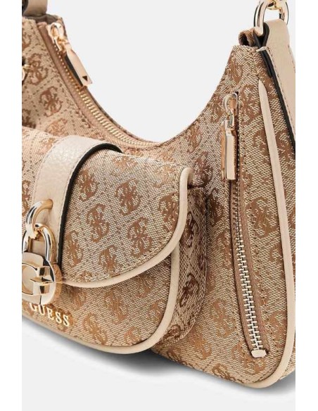 Bolso al hombro Jessa Guess Beige multi