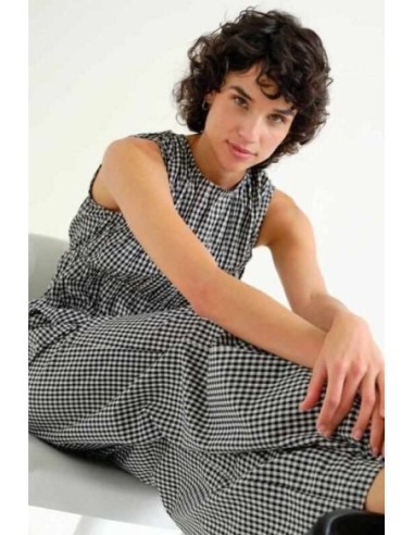 Pantalón cuadros vichy negro Compañia Fantástica