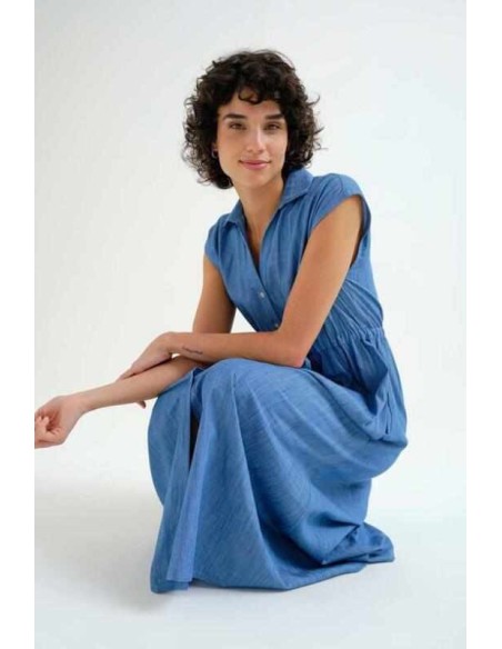 Vestido midi chambray azul claro Compañia Fantástica