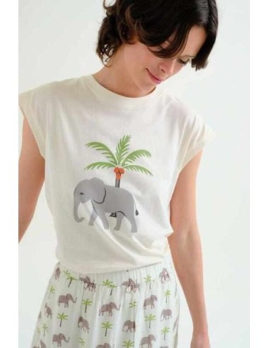 Camiseta con estampado Elefante y palmera Compañia Fantástica