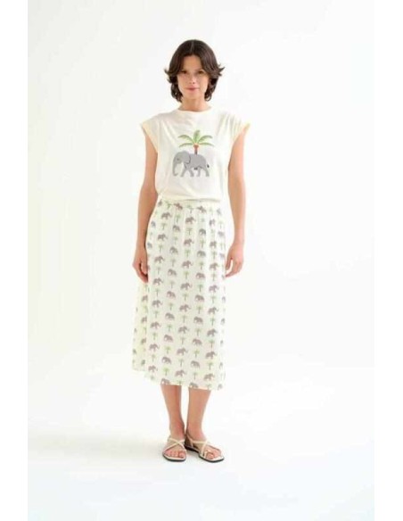 Camiseta con estampado Elefante y palmera Compañia Fantástica