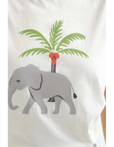 Camiseta con estampado Elefante y palmera Compañia Fantástica