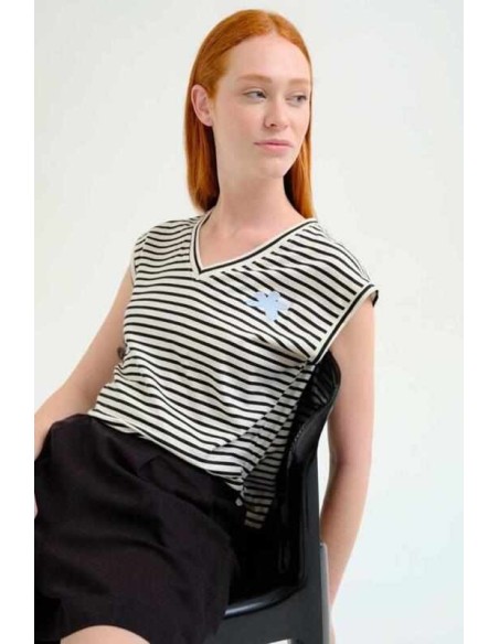 Camiseta rayas en negro y blanco Compañia Fantástica