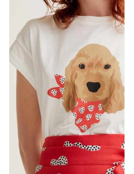 Camiseta con estampado de perrito Coker Compañia Fantástica
