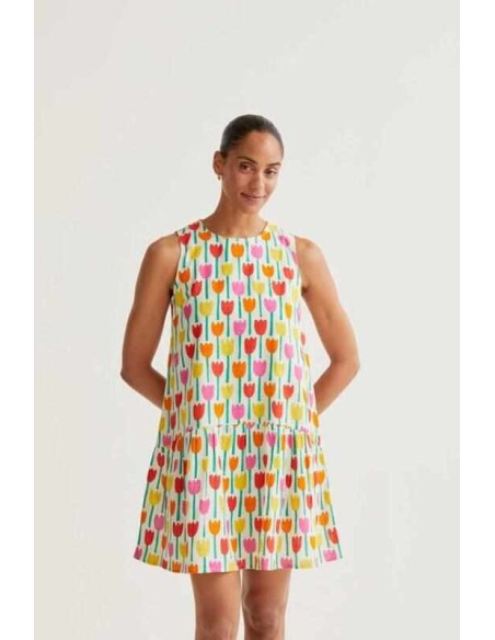 Vestido corto con estampado Tulipa Compañia Fantástica