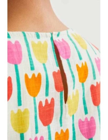 Vestido corto con estampado Tulipa Compañia Fantástica