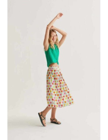 Falda midi con estampado Tulipa Compañia Fantástica