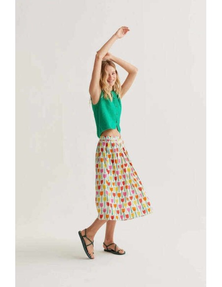 Falda midi con estampado Tulipa Compañia Fantástica