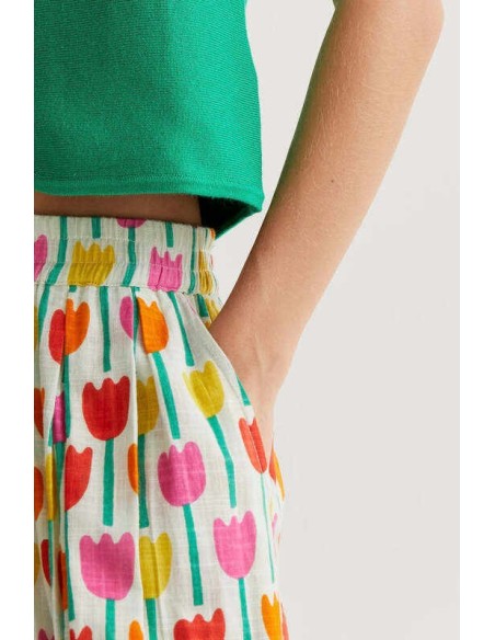 Falda midi con estampado Tulipa Compañia Fantástica