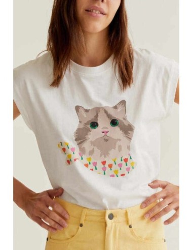 Camiseta con estampado de Gatito Compañia Fantástica
