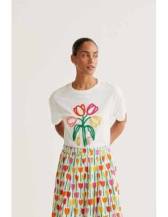 Camiseta con bordado de Tulipanes "CF" Compañia Fantástica