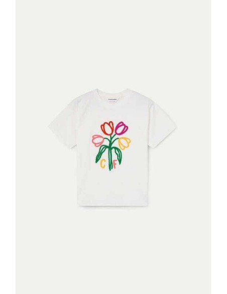 Camiseta con bordado de Tulipanes "CF" Compañia Fantástica