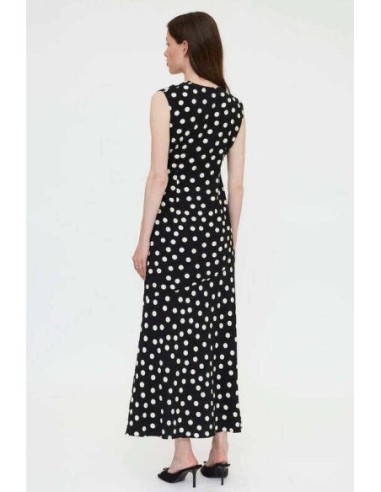 Vestido largo con estampado de punto negro y blanco Wild Pony