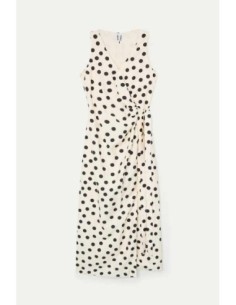 Vestido midi con estampado polka dots blanco y negro Wild Pony 2
