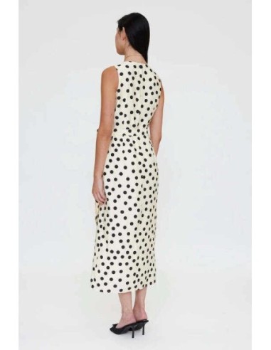 Vestido midi con estampado polka dots blanco y negro Wild Pony