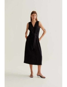 Vestido midi fluido negro Wild Pony