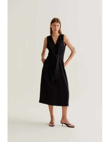 Vestido midi fluido negro Wild Pony