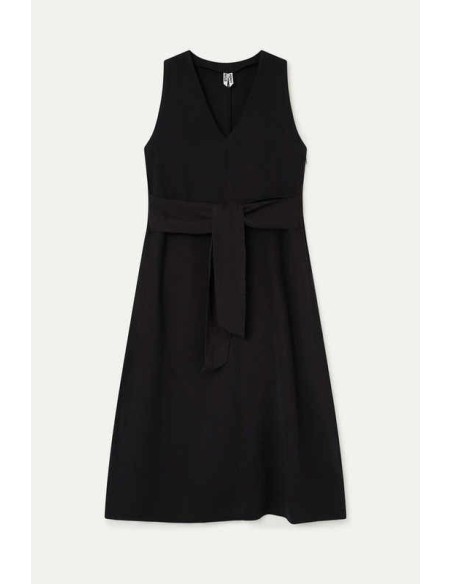 Vestido midi fluido negro Wild Pony