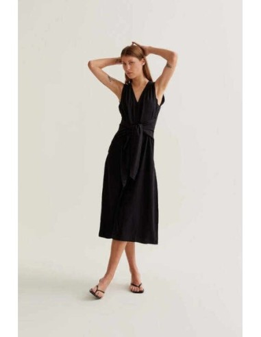 Vestido midi fluido negro Wild Pony